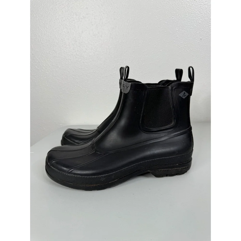Sperry Men's Black Ankle Rain‎ Boots Size 9